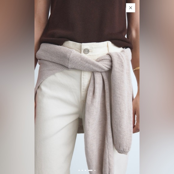 Mango High Rise Cream Jeans - Picture 3 of 7